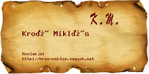 Kroó Miklós névjegykártya