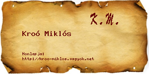 Kroó Miklós névjegykártya